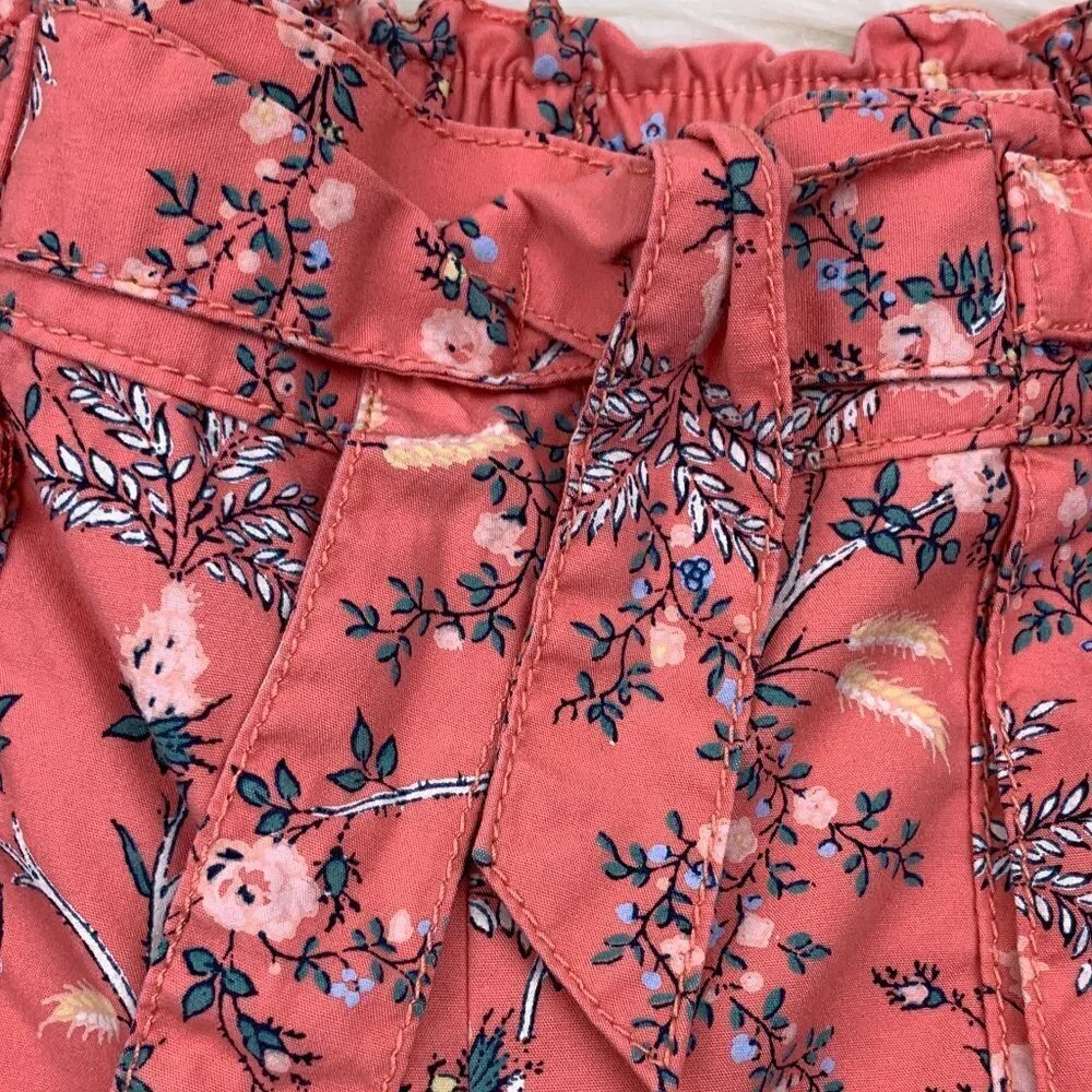 Gap Kids Cotton Tie Waist Floral Shorts Size XXL